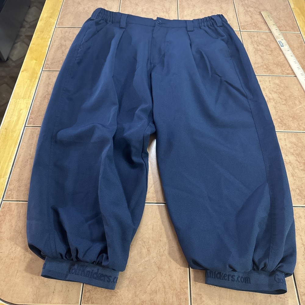 Golfknickers.com Golf Knickers Pants Men's 36 x 22 Navy Blue Pleated Trousers